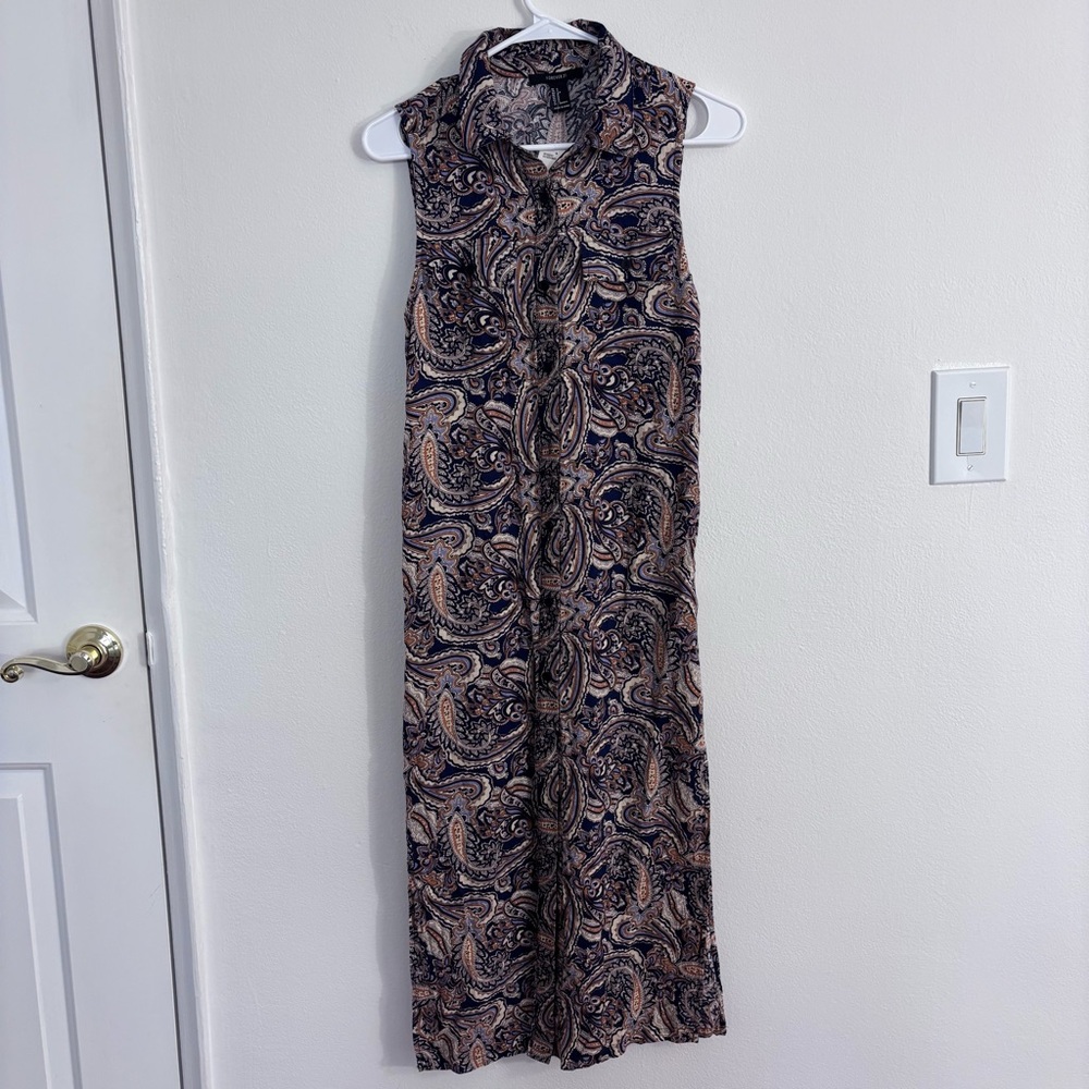 Forever 21 Sleeveless Paisley Print Dress Size S NWT